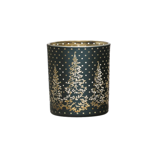 Tealight Holder with Etched Tree Scene - Small