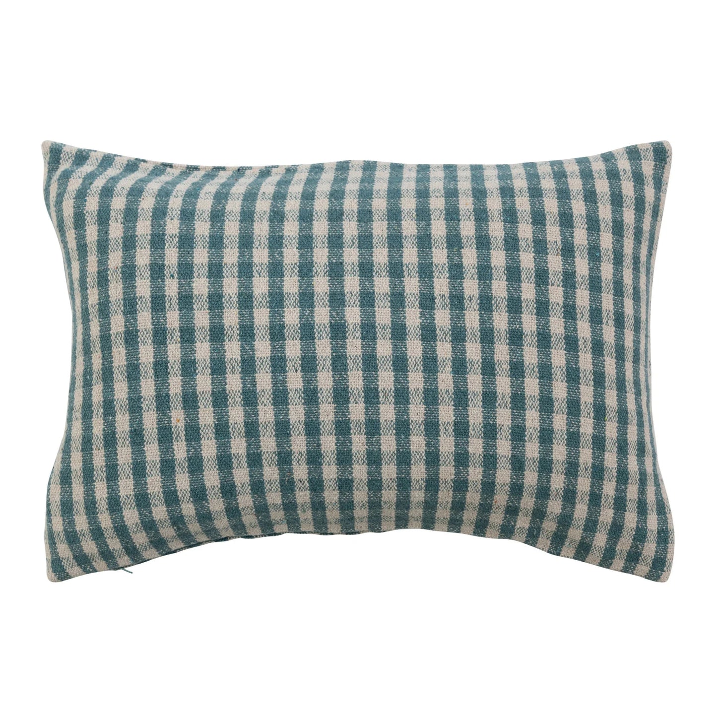 Woven Lumbar Gingham Pillow - Blue