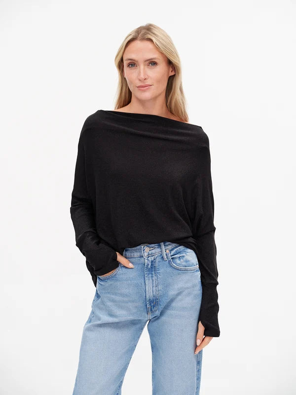 Anywhere Lurex Top - Black
