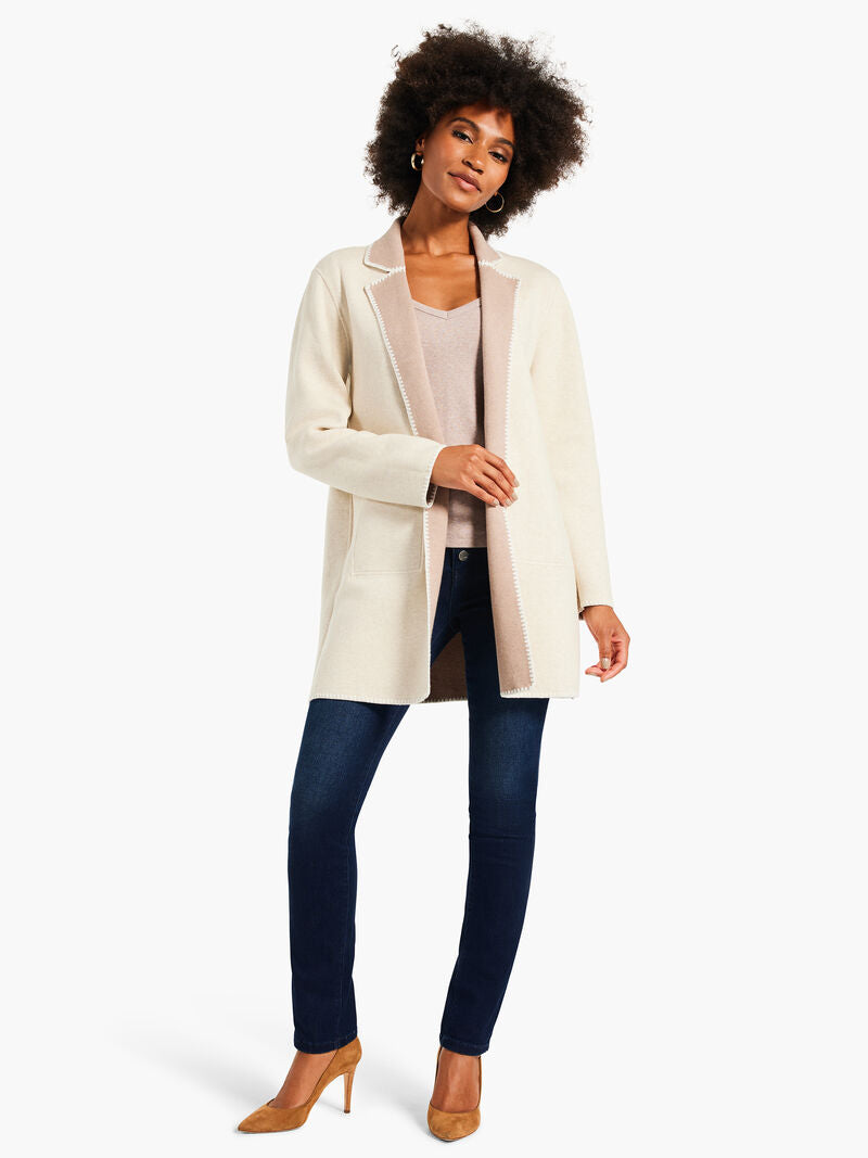 Cool Nights Reversible Knit Jacket - Macaroon