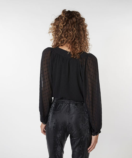 Top with Marble Beading - Black