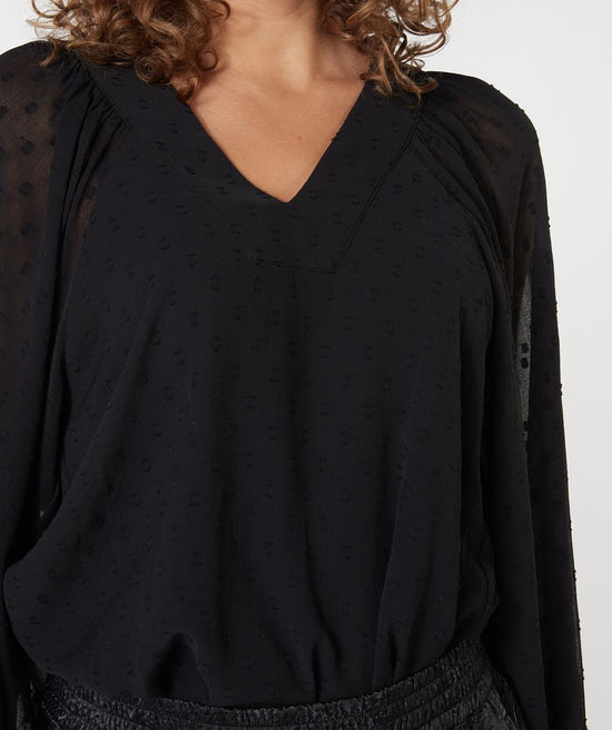 Top with Marble Beading - Black