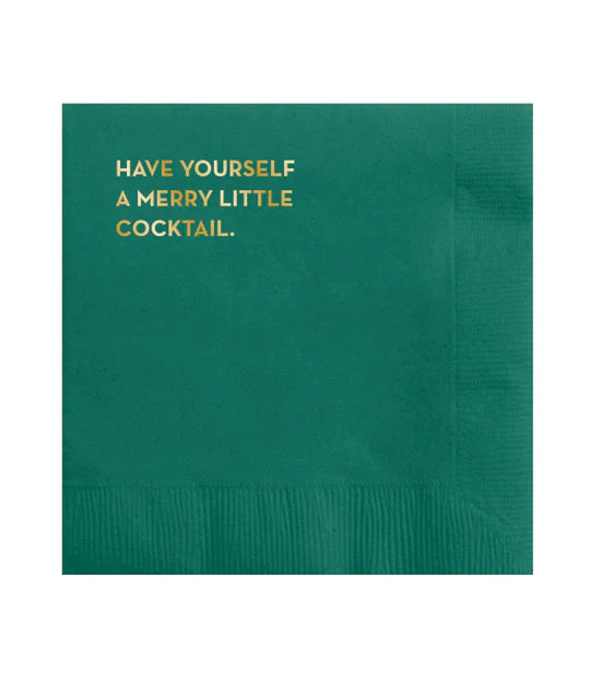 Merry Holiday Paper Cocktail Napkins