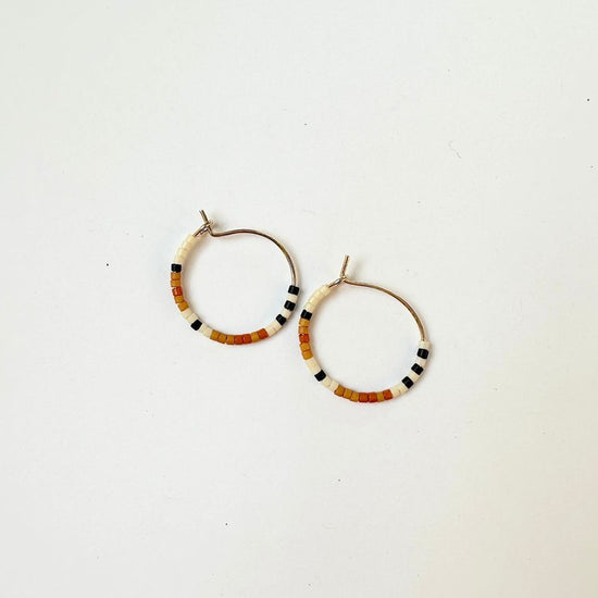 Mini Tondo Hoop Earrings - Orange