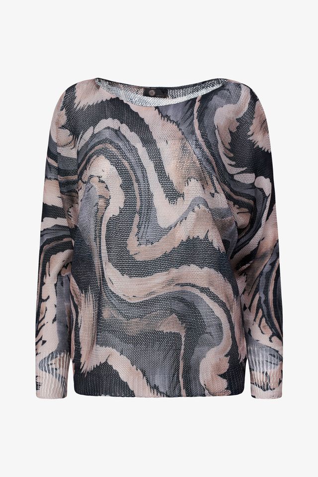 Long Sleeve Print Top - Moon Erosion