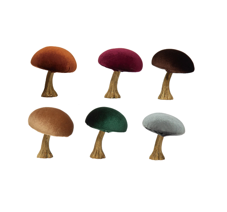 Decorative Velvet Mushrooms