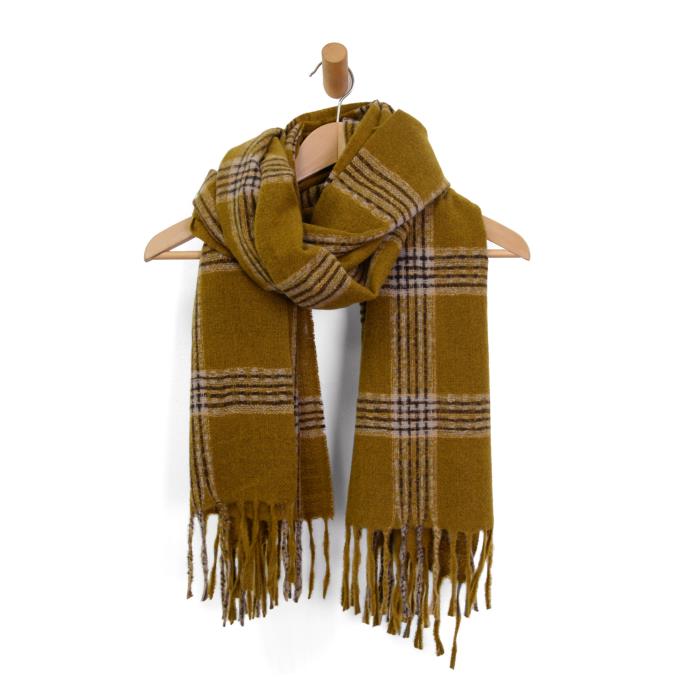 Soft Plaid Scarf - Mustard