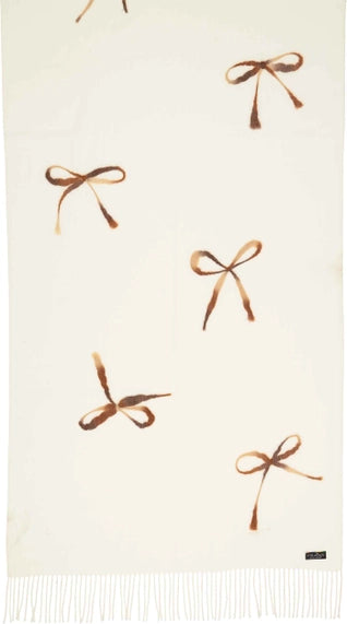 Needle Punch Bows Scarf - Off White