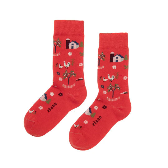On the Farm Crew Socks - Tomato