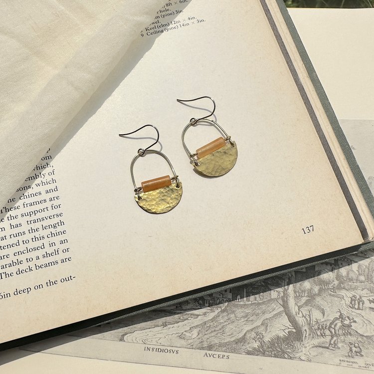 Mini Drop Earrings - Orange Aventurine