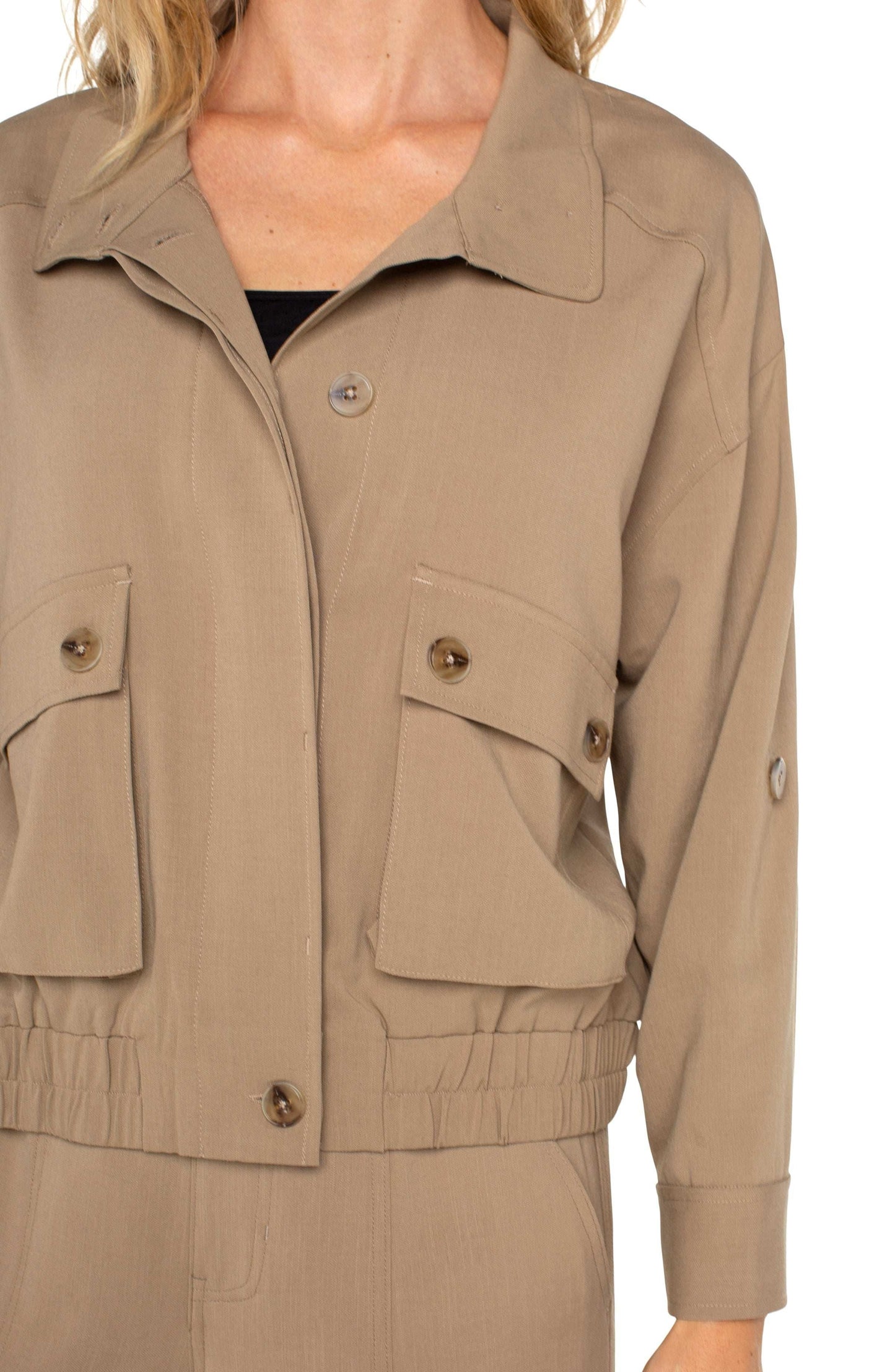 Utility Jacket with Cinched Hem - Palo Santo
