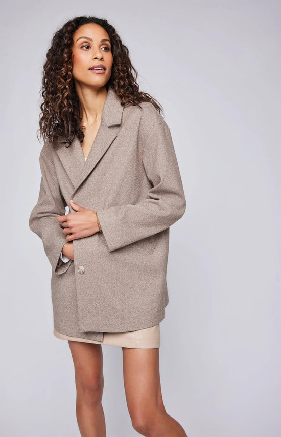 Pascal Oversized Herringbone Jacket - Coffee