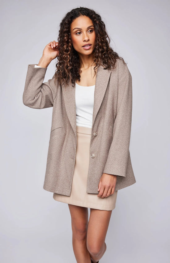 Pascal Oversized Herringbone Jacket - Coffee