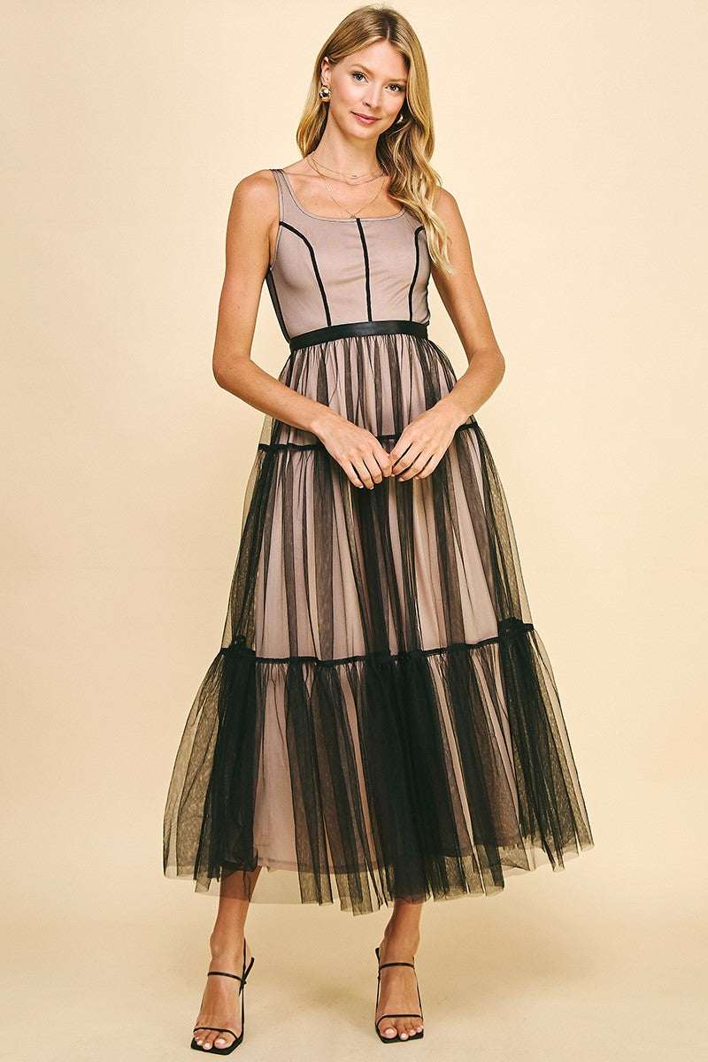 Tulle Tiered Max Dress