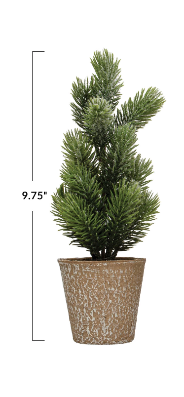 Load image into Gallery viewer, Faux Pine Tree in Paper Mache Pot
