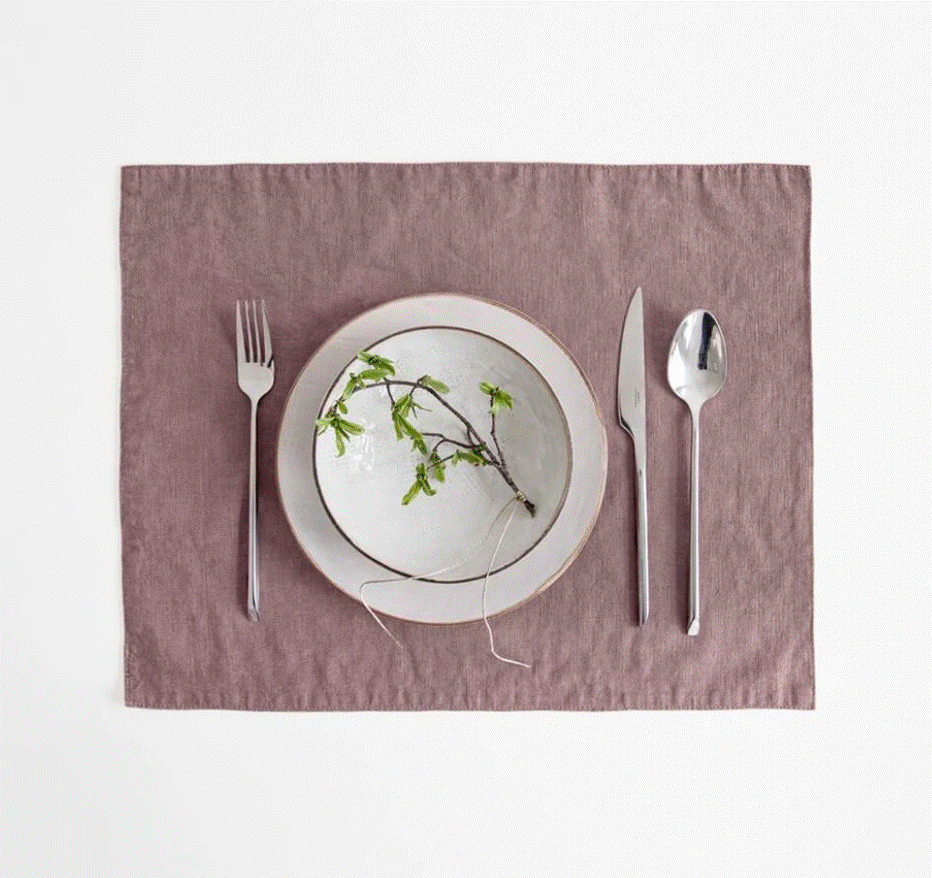 Linen Placemat - Ashes of Roses