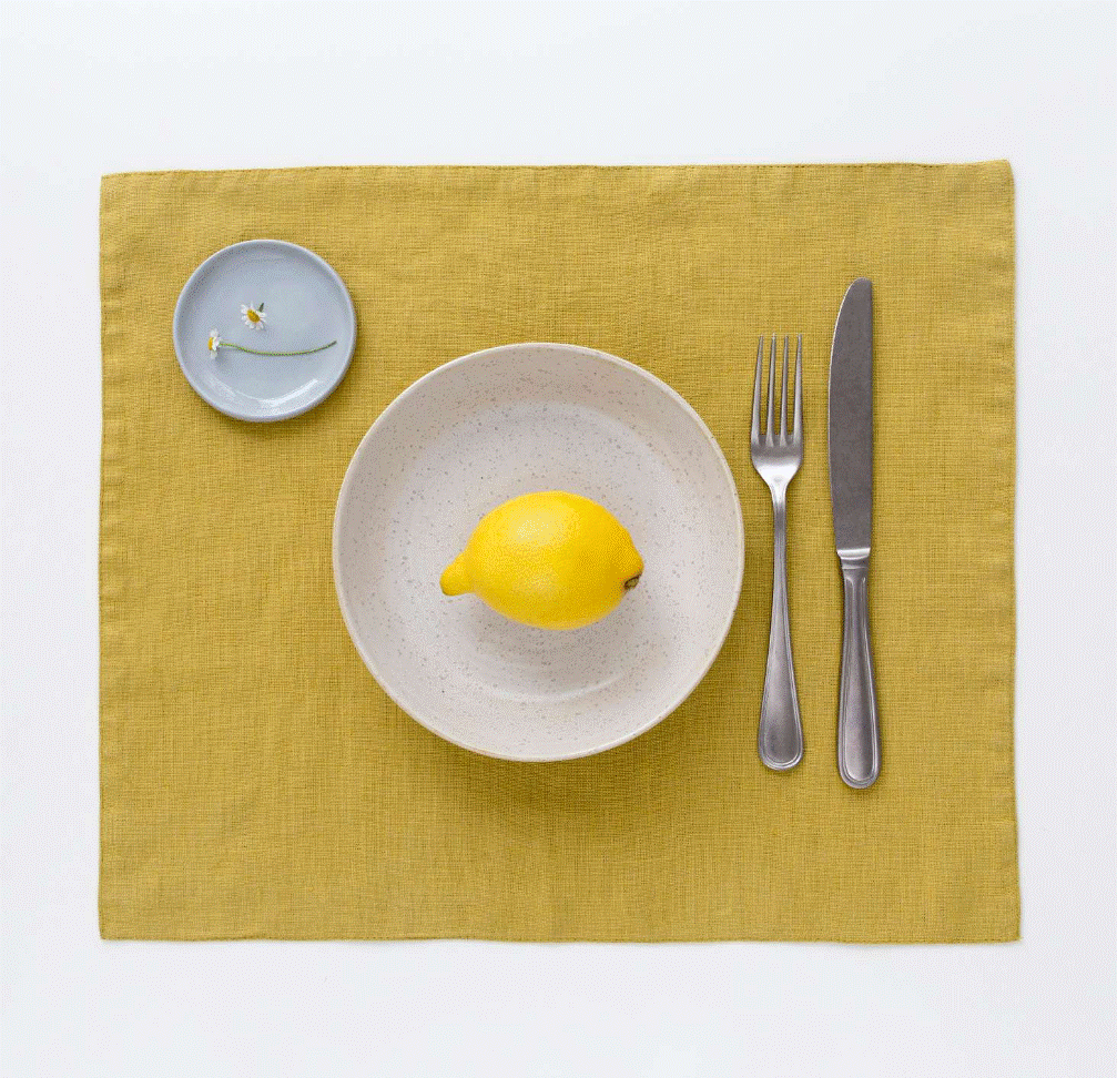 Linen Placemat - Lemon Curry