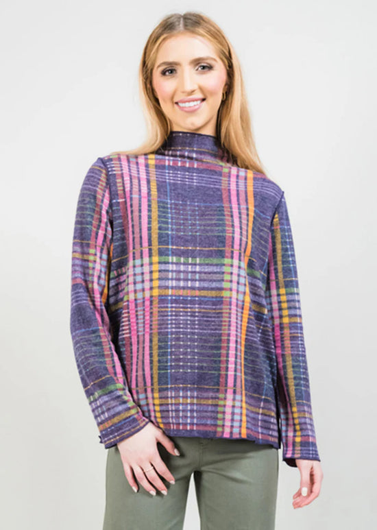 Brushed Turtleneck Sweater - Purple Multi