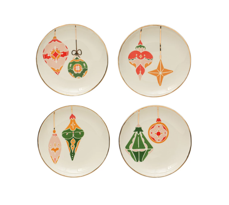 Stoneware Holiday Plates - 5 inch