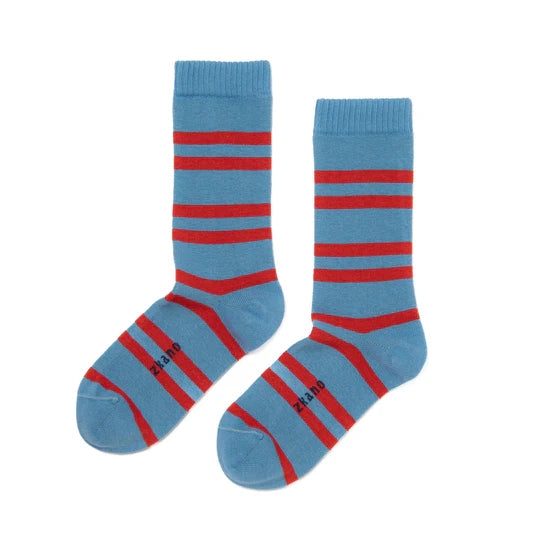Polo Stripe Crew Socks - Sky