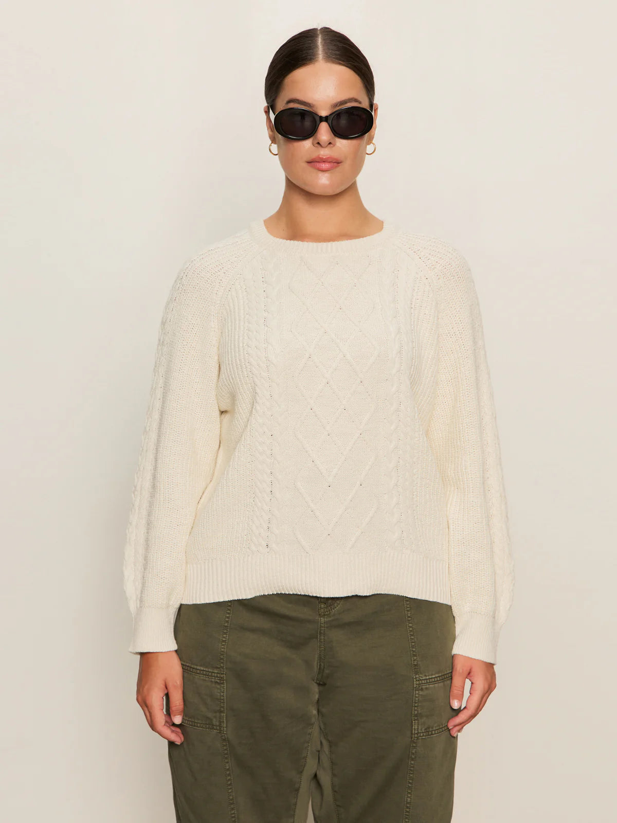 Nomad Cable Knit Popover Sweater - Chalk