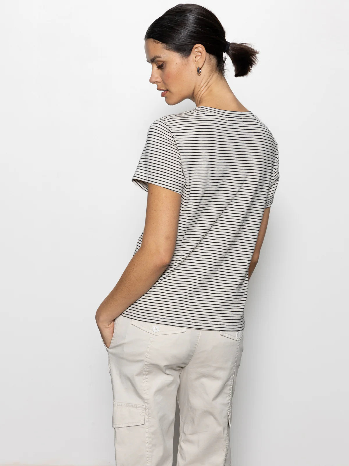 Perfect Tee - Pumice Stone/Black Stripe