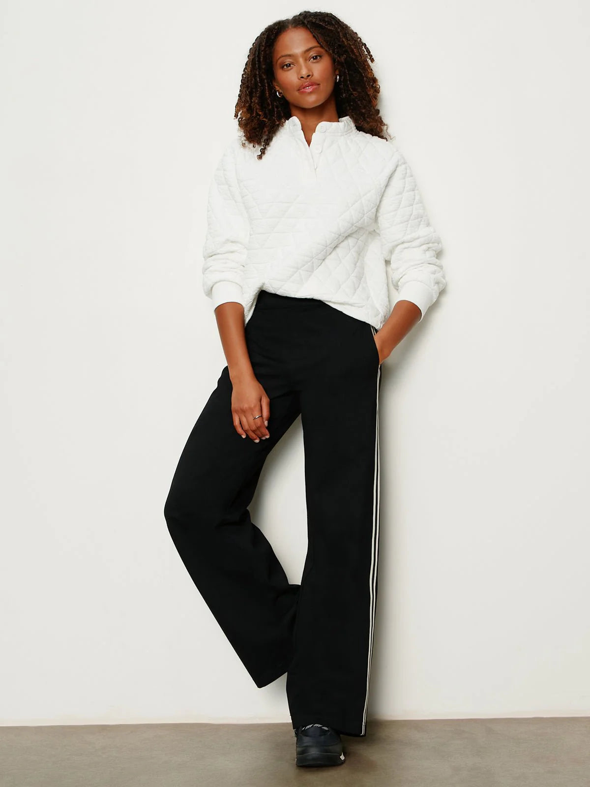 Quilted Button Up Popover - Chalk