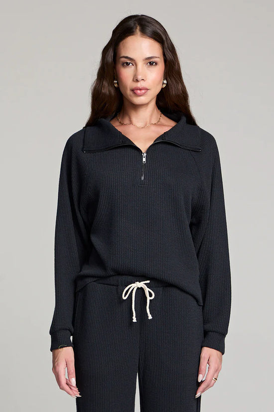 Half Zip Raglan Sweater - Black