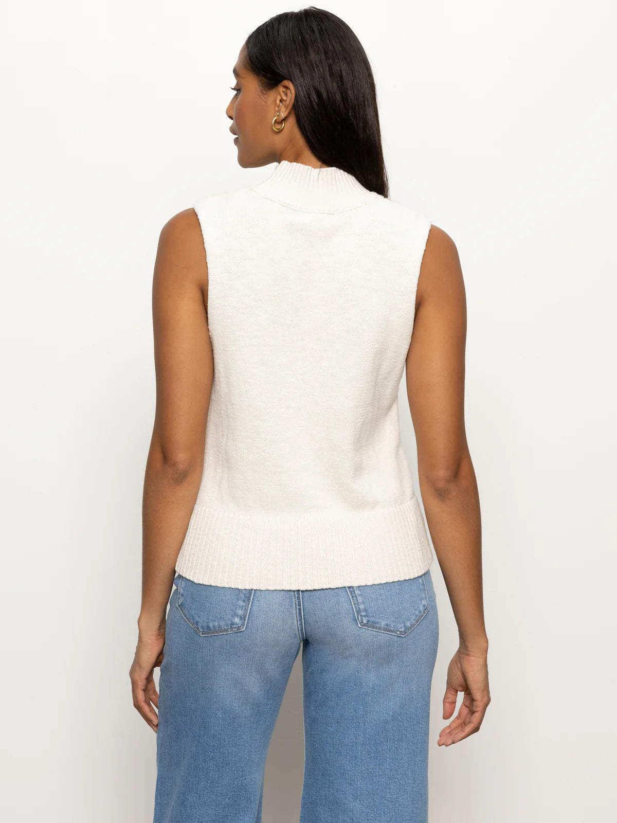 Ribbed Mock Neck Tank - Oat