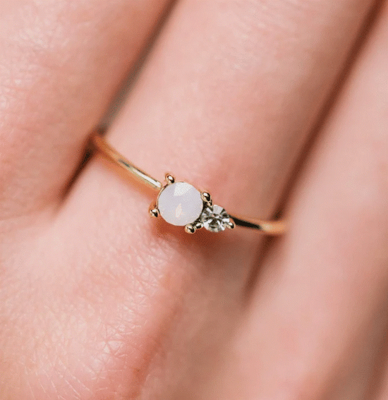 Dolce White Opal Ring