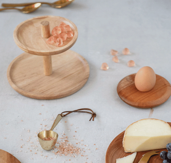 Two-Tier Rubberwood Tray