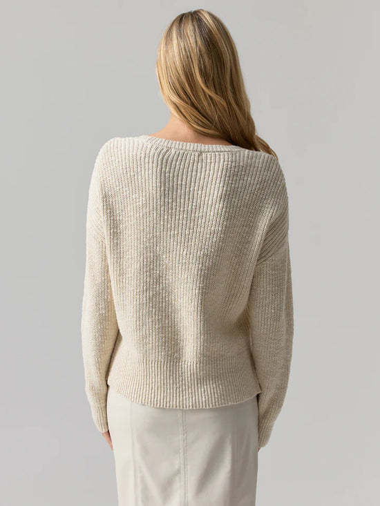 Scoop Neck Pullover Sweater - Eco Natuaral