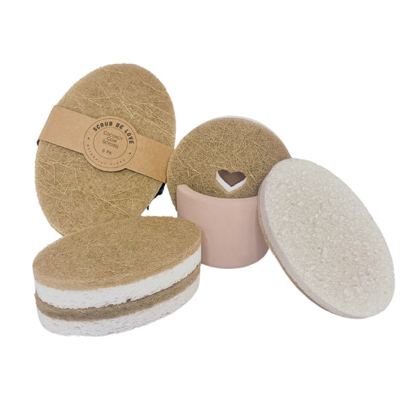 Coconut Coir Cleaning Scrubbers - Set of 6