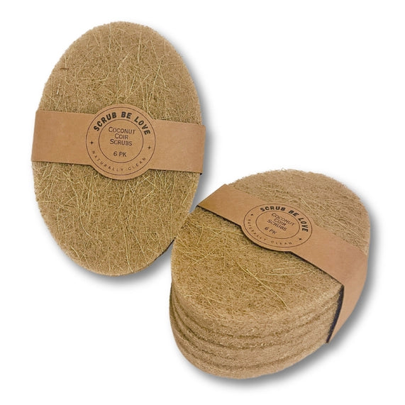 Coconut Coir Cleaning Scrubbers - Set of 6