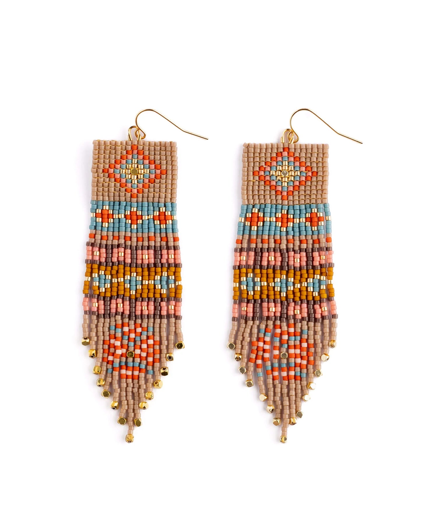 Shisha Fringe Earrings - Beige