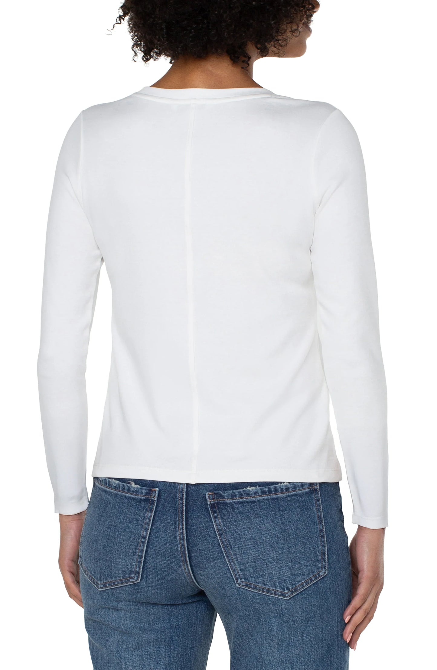 Long Sleeve Scoop Neck Tee - Snow