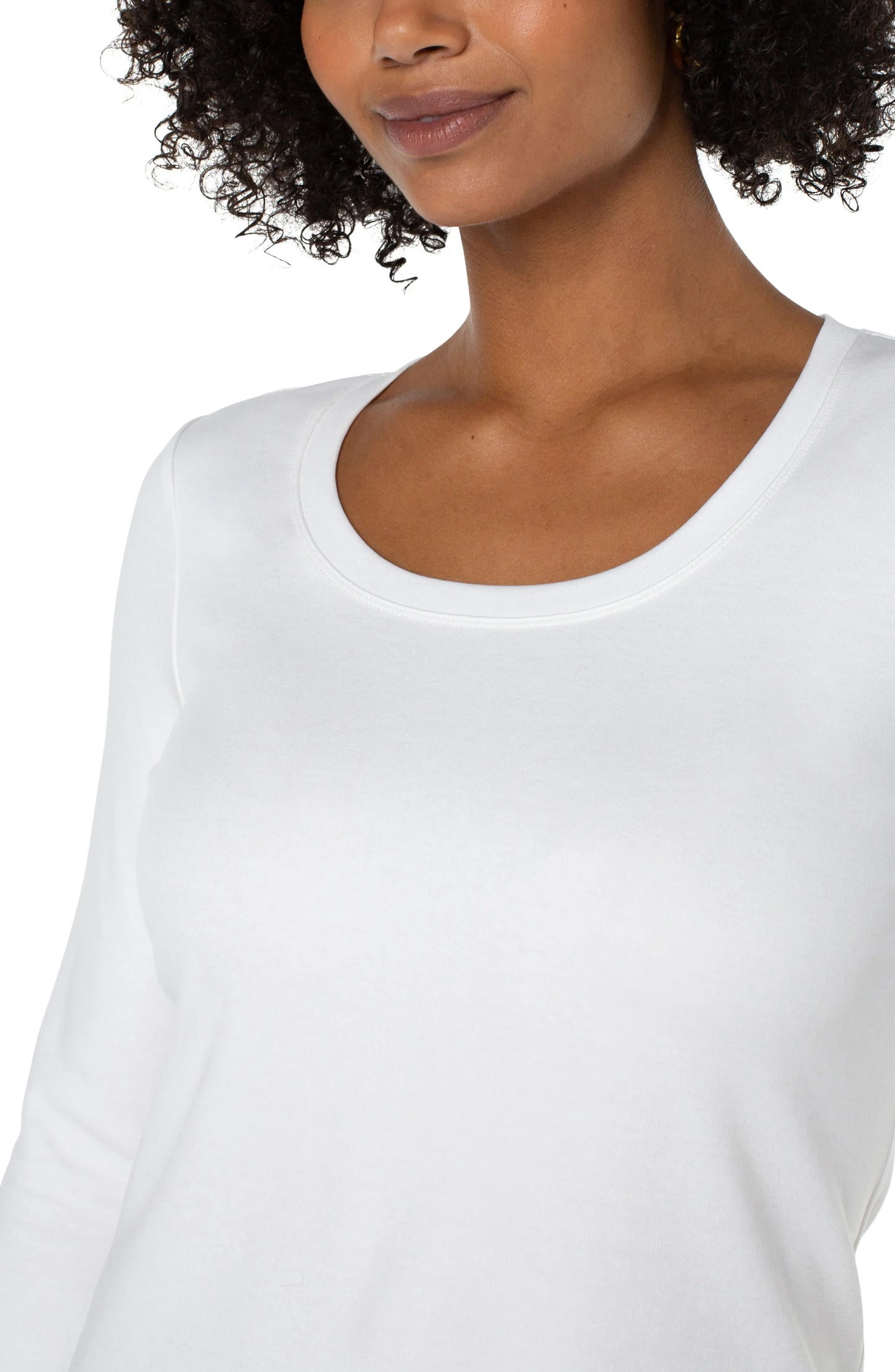 Long Sleeve Scoop Neck Tee - Snow