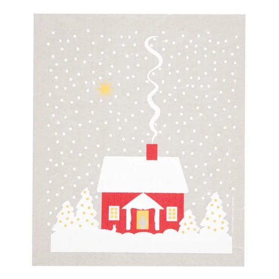 Swedish Dishcloth - Snowy House