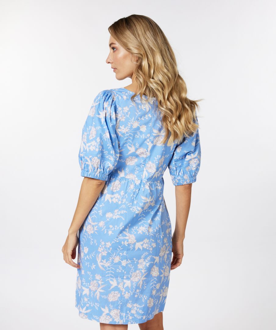 Poplin Puff Sleeve Dress