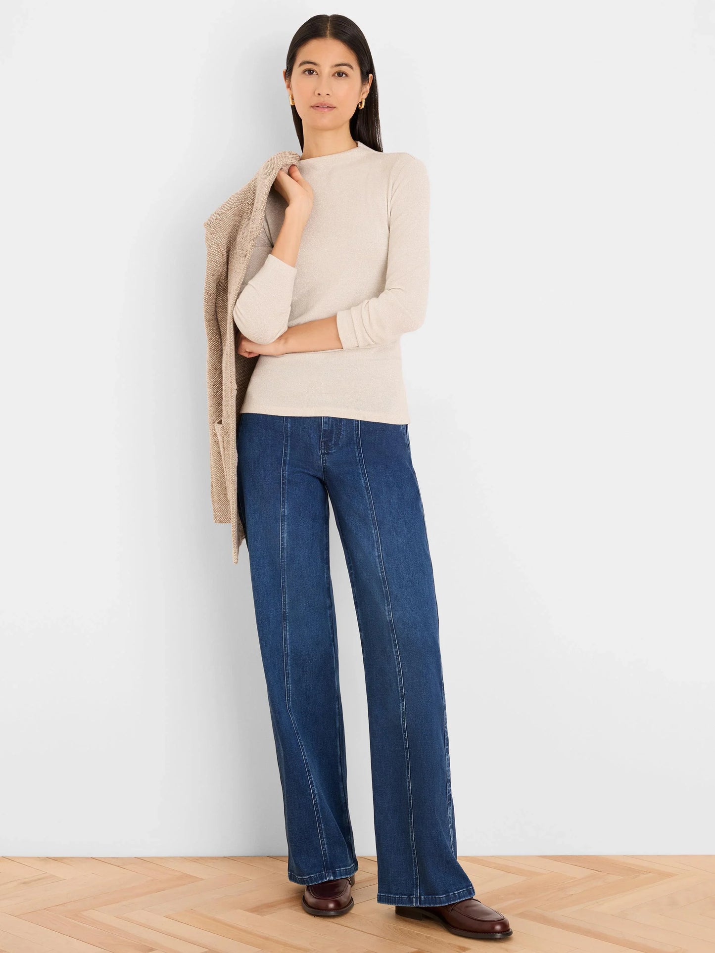 Everyday Sparkle Ruched Top - Palomino