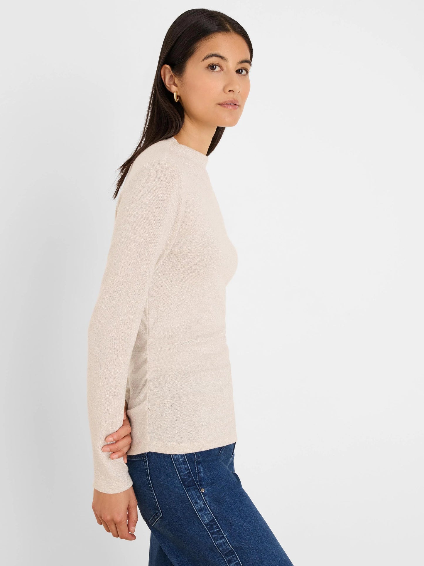 Everyday Sparkle Ruched Top - Palomino