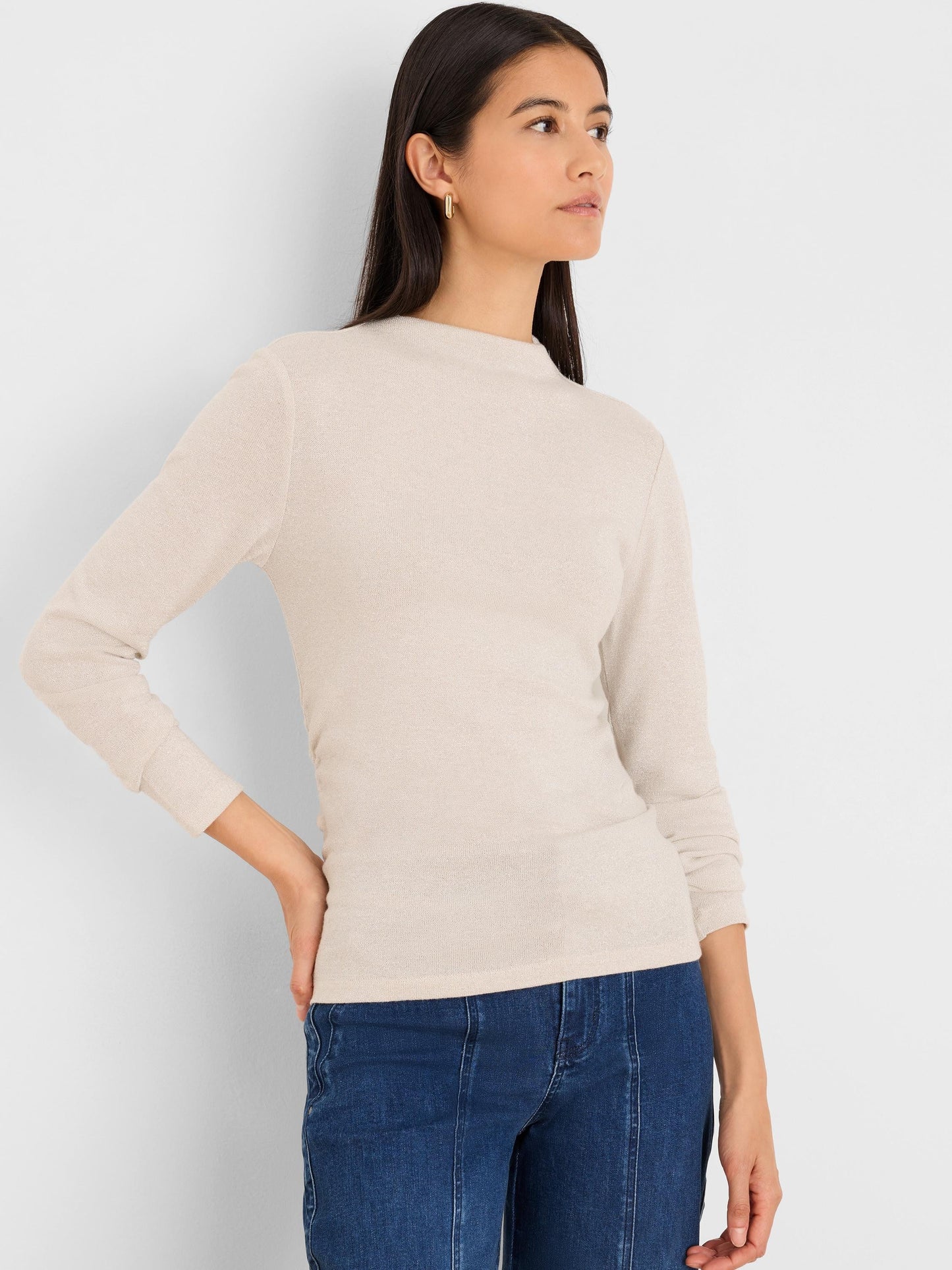 Everyday Sparkle Ruched Top - Palomino