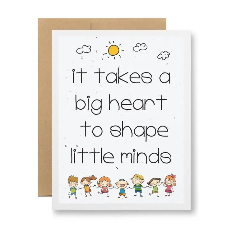 To Shape Little Minds Thank You Greeting Card