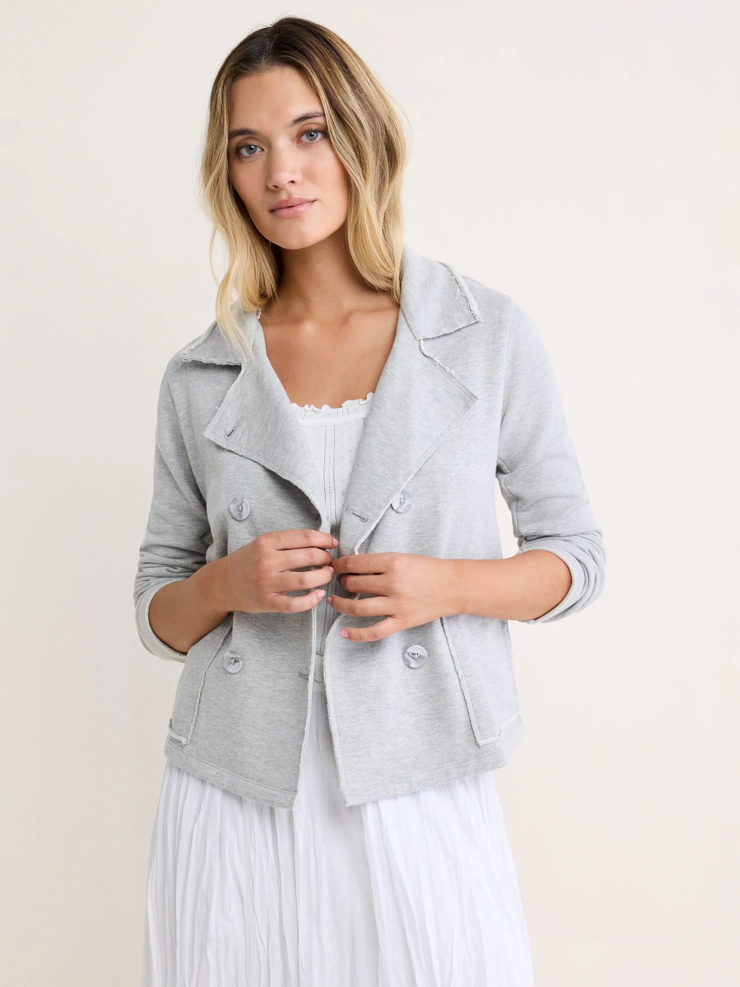 French Terry Daily Jacket - Heather Grey