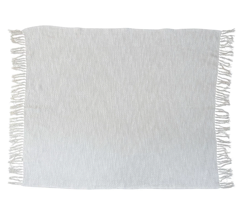 Load image into Gallery viewer, Cotton Throw with Metallic Thread and Fringe

