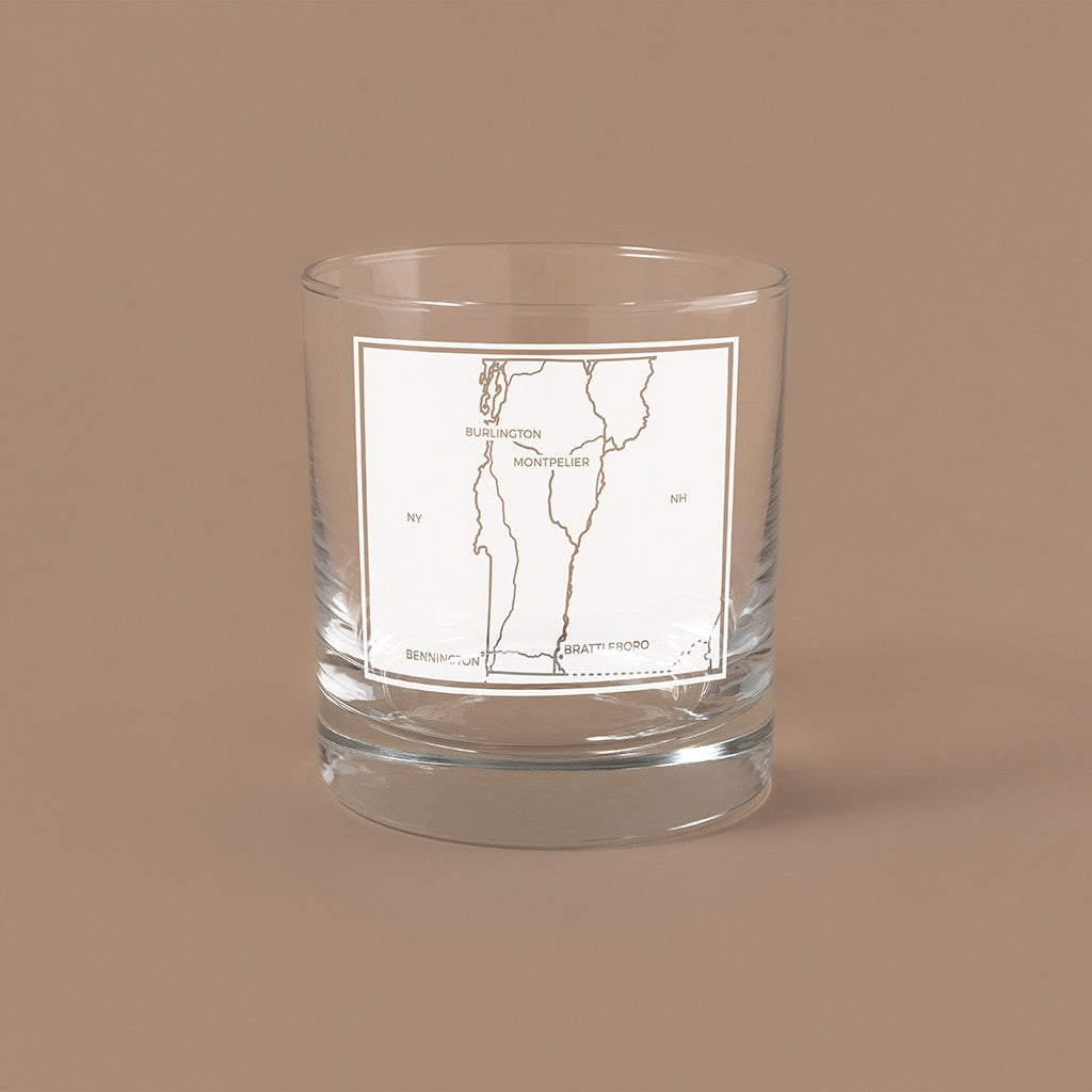 Can Shaped Glass with Montpelier Map