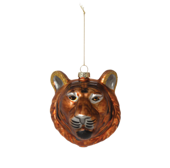 Glass Tiger Holiday Ornament