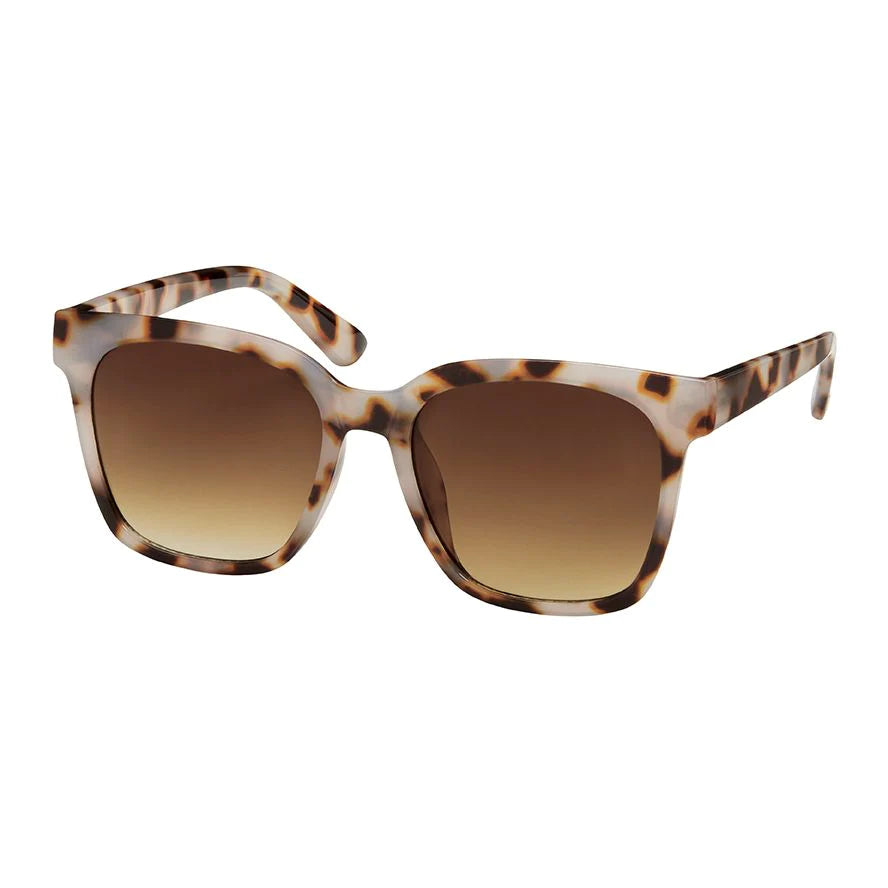 Glam Square Sunglasses - Tortoise with Grey Lens