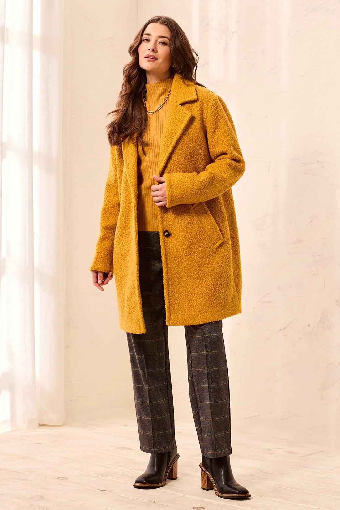 Berber Coat with Lining - Amber