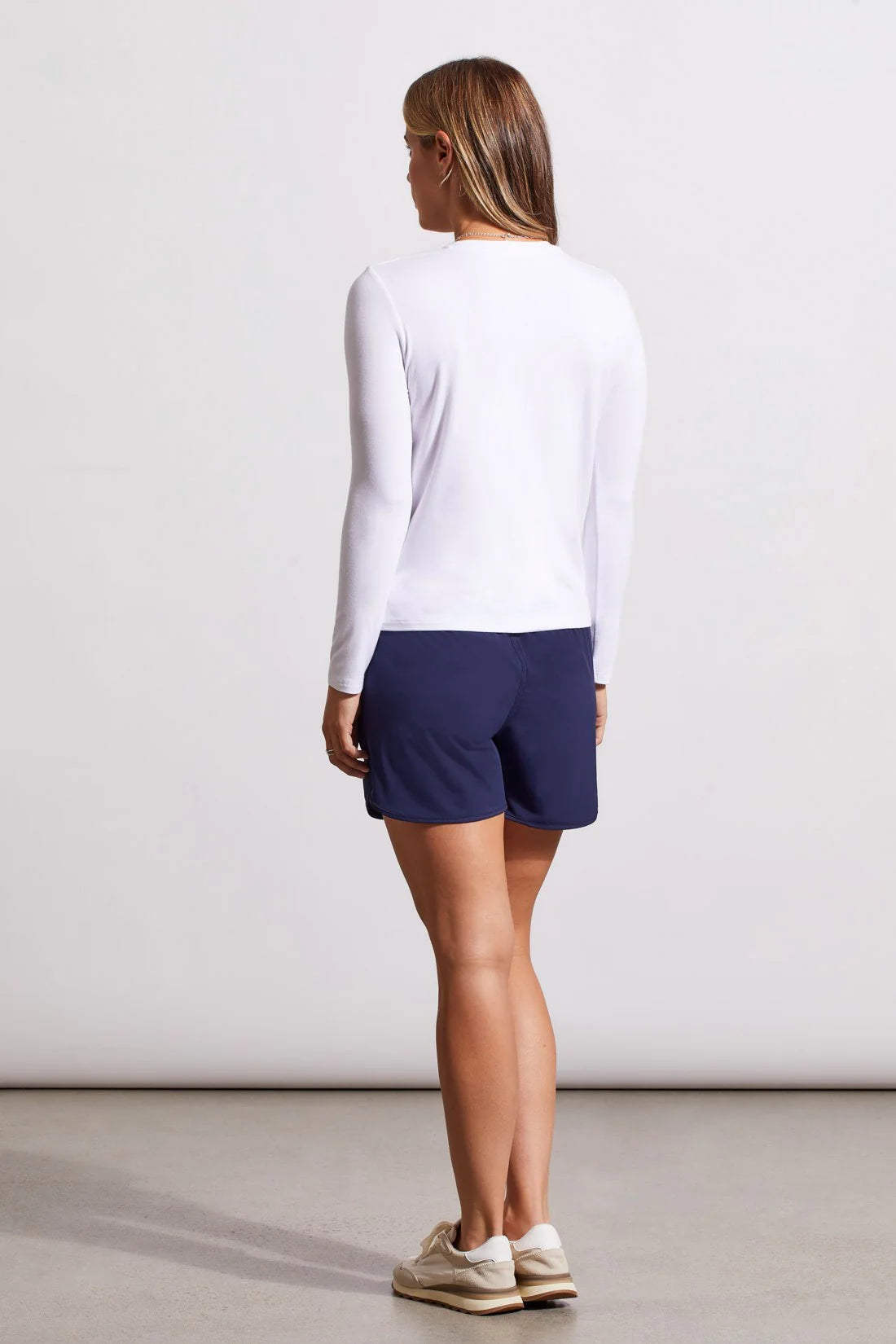 Crew Neck Top with Twist Knot - White